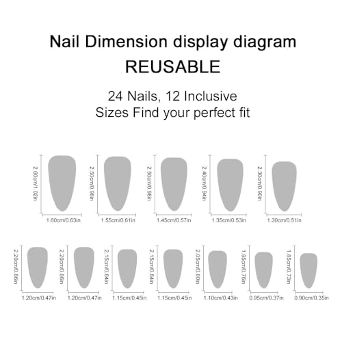 Pink Flower Press on Nails Medium Almond French Tip False Nails