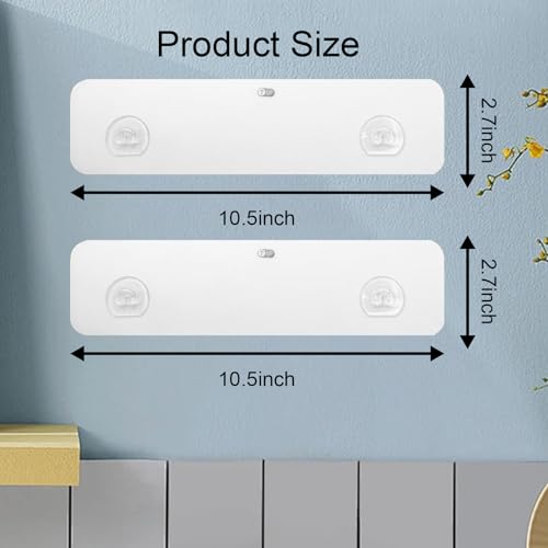 2 Pack Shower Caddy Adhesive Shelf - No Drill Wall Mount, 10.5x2.8 in