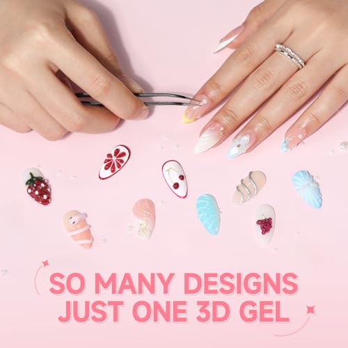 UNA GELLA 3D Nail Sculpting Gel & Art Glue 15g - Clear No Wipe Gel