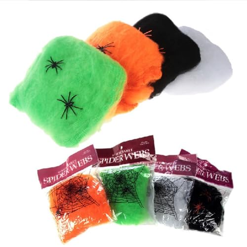 Spooky Halloween Decorations with Spider Webs & Spiders - 2pcs