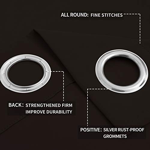 Easy-Going Blackout Curtains, 2 Panels 52x108 in, Dark Brown