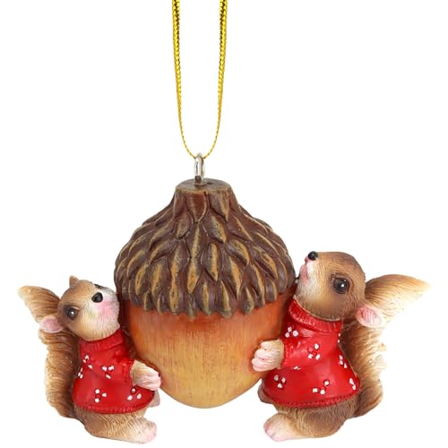Needzo Squirrel in Sweater Christmas Ornament, Woodland Holiday Decor 2.25"