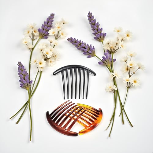Plastic Hair Side Combs 3-Pack French Twist Tortoise Styling Tools