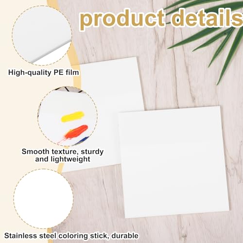 100 Pcs Disposable Nail Polish Palette Paper with Stainless Steel Stirring Rod