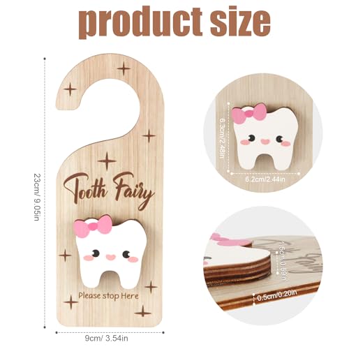 PEUTIER Wooden Tooth Door Hanger & Lost Tooth Keepsake Box for Kids