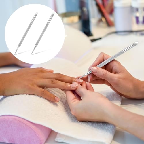 Stainless Steel Cuticle Pusher Pen 2-Pack Double Ended Manicure Tool
