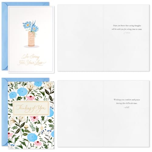 Hallmark Sympathy Cards Assorted Pack - 16 Floral Designs