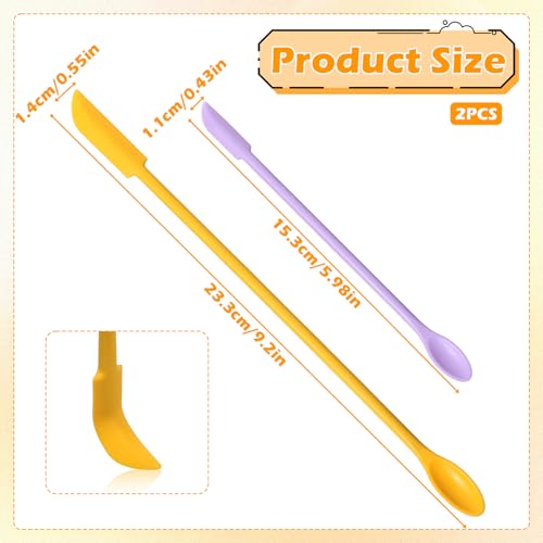 2-Piece Mini Silicone Spatula Set for Makeup & Kitchen Use