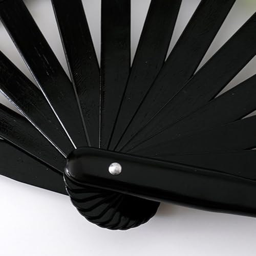Large Folding Hand Fan UV Glow Rave Bamboo Festival Dancing Fan