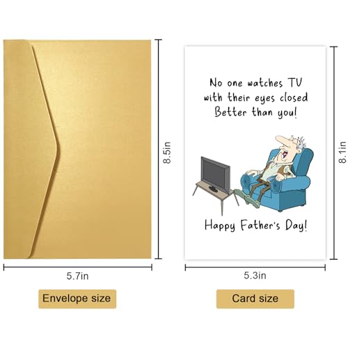 Funny Father's Day Card for Dad - Hilarious TV Watcher Design