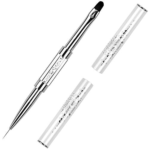 Ycyan Dual-Ended UV Builder Gel Nail Brush & Rhinestone Liner