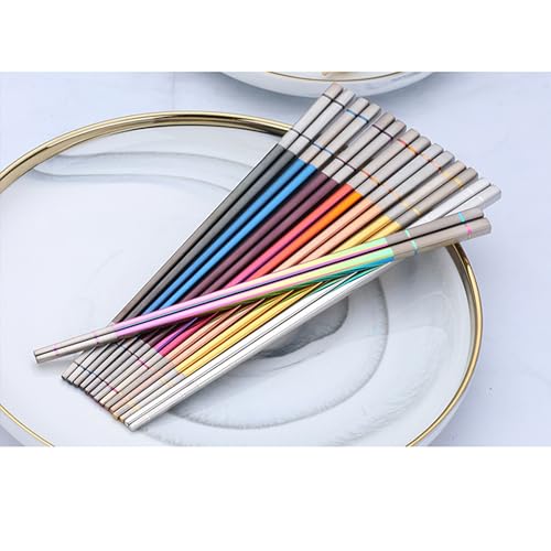 Reusable Stainless Steel Chopsticks, 304 Food-Grade Metal, Dishwasher Safe, Silver, 1 Pair