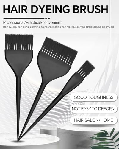 BARBERTOP 3 Pack Hair Color Brush Set for Salon & Home DIY Dyeing