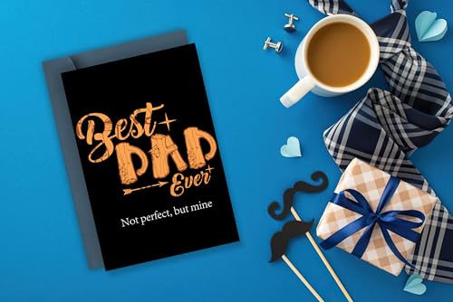 Black Father's Day Card with Wood Design - Best Dad Ever