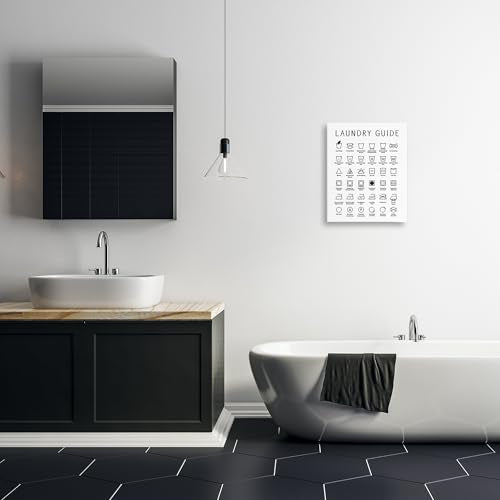 Stupell Industries Minimal Laundry Guide Chart, Designed By Lettered and Lined, 16 x 20, Canvas Wall Art