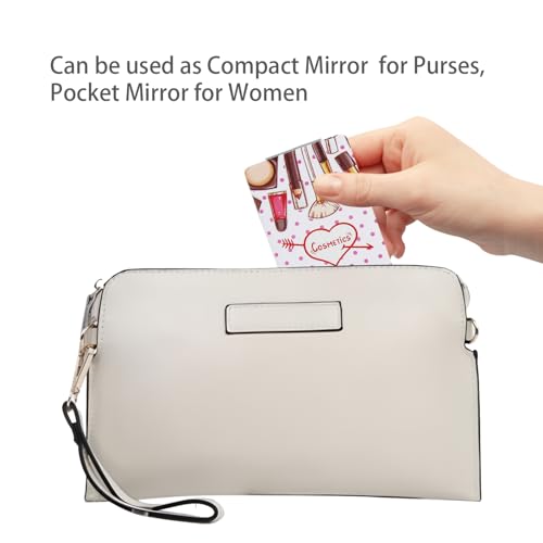 Pocket Mirror for Women 2-Pack 1X/3X Magnifying Compact PU Leather