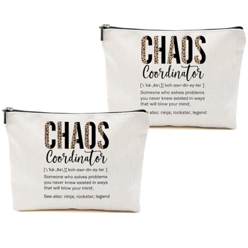 Chaos Coordinator Makeup Bag 2pcs Linen Travel Cosmetic Pouch