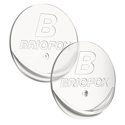 BRIOFOX Transparent Shower Curtain Rod Holder | 3M Adhesive, Waterproof, 60 lbs Max Load, 2 Pack
