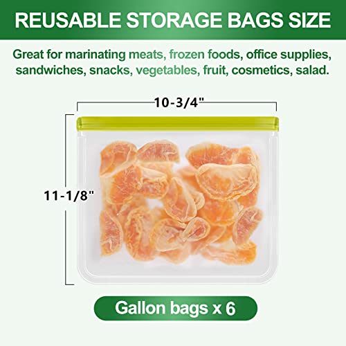 Reusable Gallon Freezer Bags - Leakproof, BPA-Free Food Storage Bags for Marinating & Travel