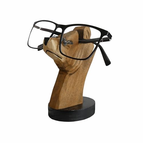 Handmade Wooden Eyeglasses Holder - Brown Bear Display Stand