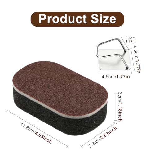 Emery Carborundum Sponge Erasers with Holder - Heavy-Duty Scouring Pads 5PCS