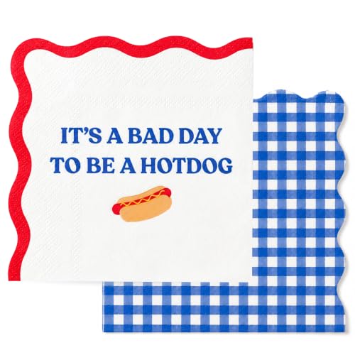 BBQ Party Cocktail Napkins - Bad Day to Be a Hotdog, 50 Pack