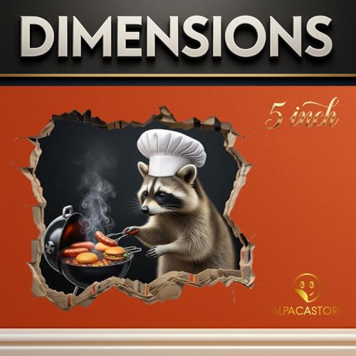 3D Raccoon Chef Wall Decal - Funny BBQ Grilling Sticker