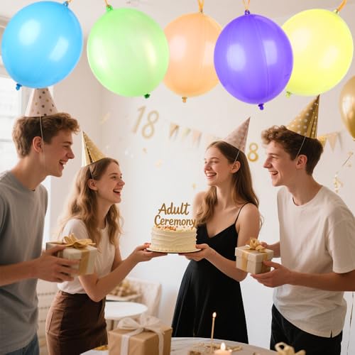 14 Pack Large Thickened Neon Punching Balloons - 7 Colors