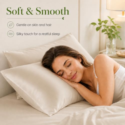 LANYETON Bamboo Viscose Pillowcases Set of 2 - 20 x 26 inches