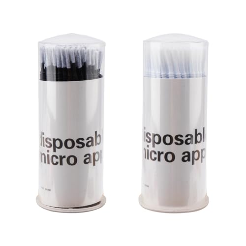Mekupeu 200 Pcs Disposable Micro Swabs and Eyelash Extension Applicator Brushes