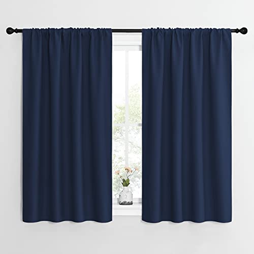 NICETOWN Navy Blackout Curtains, 42"W x 54"L, 2 Panels