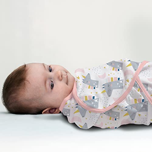 Pink Unicorn Baby Swaddle Blanket - 3 Pack Soft Cotton Wraps for Newborns 0-3 Months