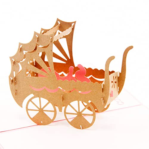 3D Baby Shower Pop Up Card - Newborn Girl Congratulations