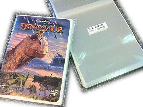 Clear DVD Case Sleeves - 100 Pack Protective Cellophane Bags for Standard Cases