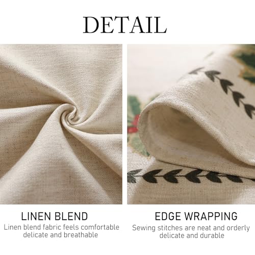 Vintage Square Christmas Tablecloth 55x55 Inches - Elegant Floral Design