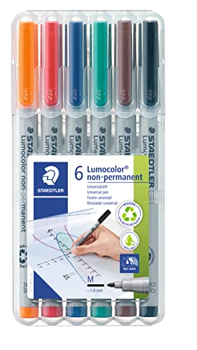 Staedtler Lumocolor Medium Erasable Projection Markers Set of 6