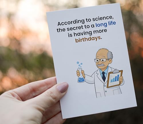 Funny Science Birthday Card for Men | 5x7 Premium Card with Envelope