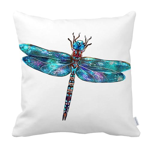 Leaveland Colorful Dragonfly 18x18 Inch Throw Pillow Cover