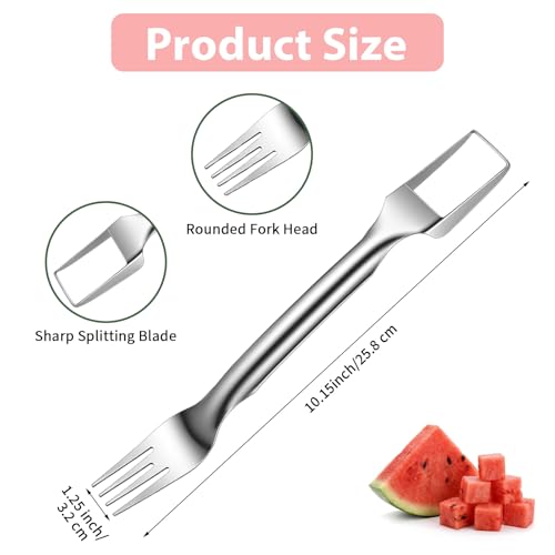 2-in-1 Stainless Steel Watermelon Cutter & Fork Tool