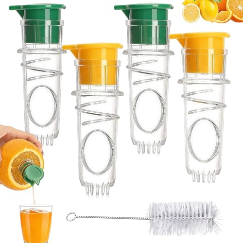 Hubaltuye 4-Pack Lemon Squeezer Manual Citrus Press with Cleaning Brush