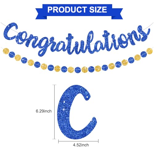 Blue Congratulations Banner No DIY Graduation Party Decor 2026 - Reusable Garland