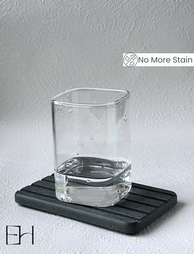 Gray Diatomite Stone Soap Dish - Water Absorbing Drying Tray for Bathroom