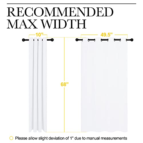 NICETOWN Draperies Curtains Panels, 2 55 by 68-inch, White