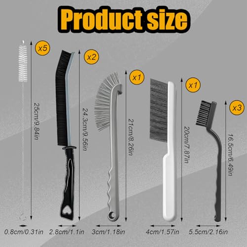 12-Piece Crevice Cleaning Brush Set for Home & Kitchen