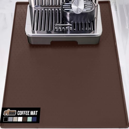 Gorilla Grip Silicone Coffee Mat 18x28 Brown - Waterproof, Heat-Resistant Bar Accessory