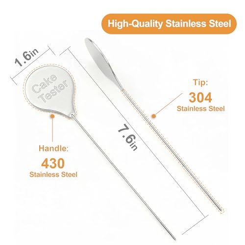 7.6 Inch Stainless Steel Cake Tester - 2PCS Reusable Baking Skewers