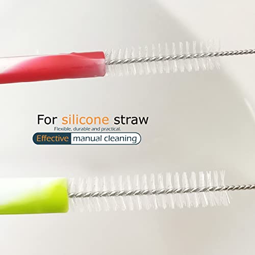 Stainless Steel Straw Cleaning Brushes Set - 8 Pack with Nylon Bristles