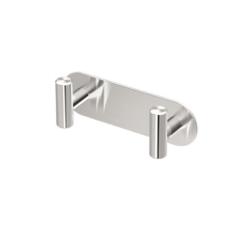 Gatco 1295 Latitude II 2 Hook Double Robe Hook, Wall Mounted Hook for Bathroom Towels & Robes, 6.5 Inch W, Satin Nickel, Premium Brass