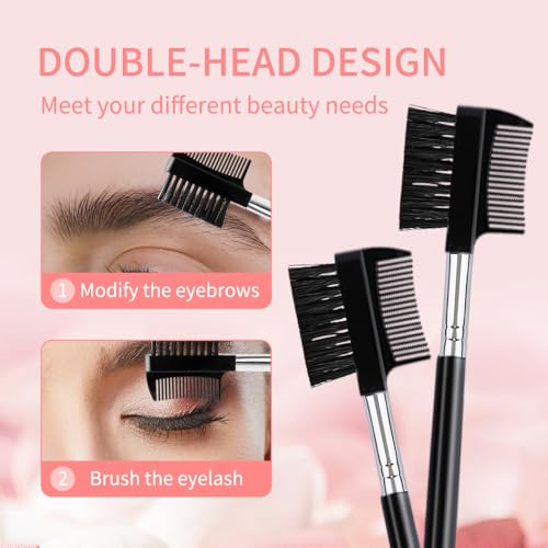 Yoizyfree Eyebrow Brush and Eyelash Comb 4-Piece Portable Spoolie Set