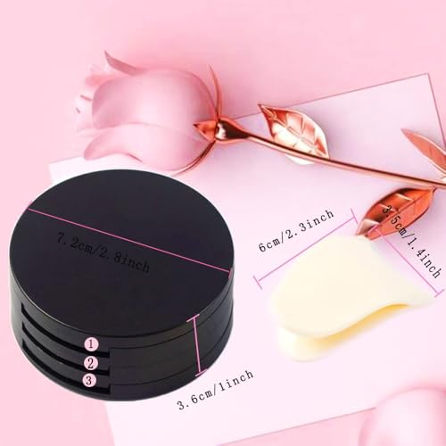 Black 3-Layer Round Eyelash Storage Case with Mirror & Lash Clips